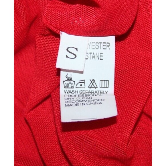 Womens Red Sequin Mini Long Sleeve V Neck Lined Twisted Waist Full Zip Size Sm - Picture 6 of 7